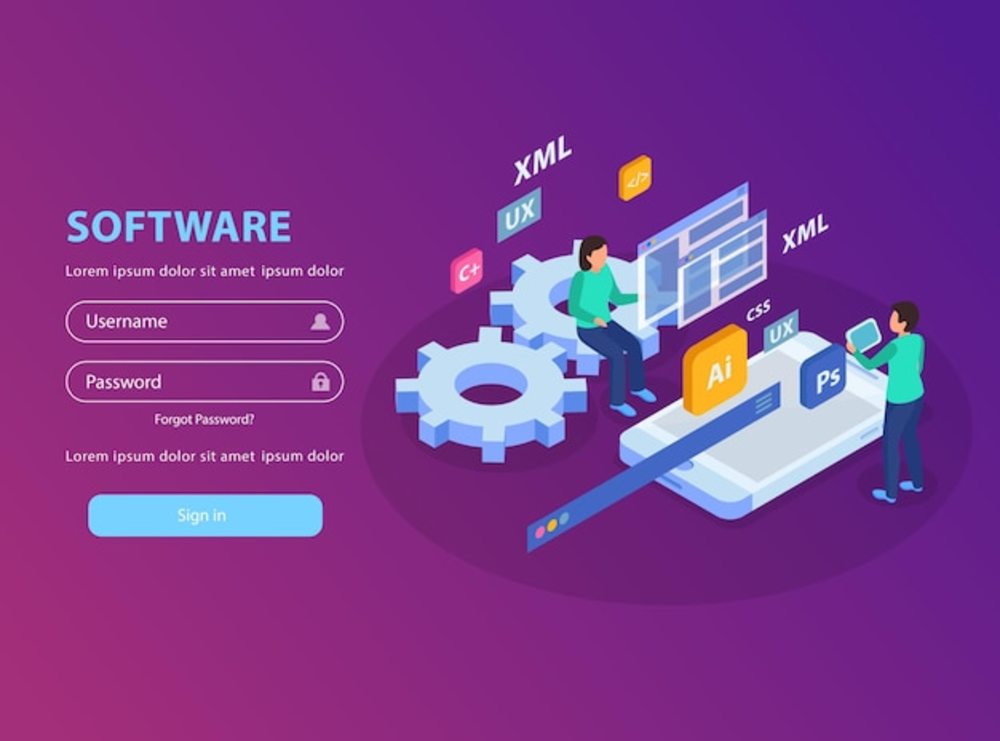 Web開發中的等距概念圖 連接軟件設計與開發的視覺橋梁